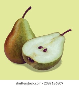Illustration zum Anmalen von geschnittenem Obst einzeln auf handgezeichnet