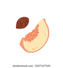 Sliced fruit and seed on a white background representing healthy snacking choices