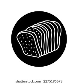 Sliced grain bread black line icon. Bakery. Pictogram for web page
