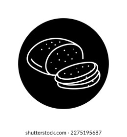 Sliced grain bread black line icon. Bakery. Pictogram for web page