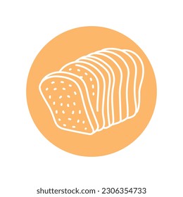 Icono de la línea negra del pan de grano rebanado. Panadería. Pictograma para página web