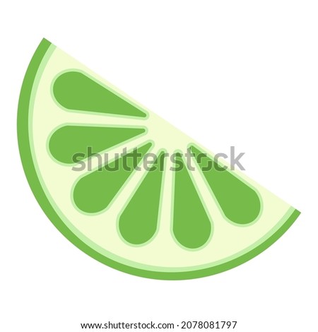 sliced green lemon cartoon vector object