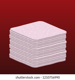 Sliced ham stack, vector.