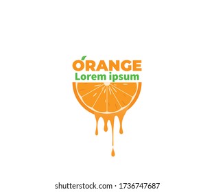 Sliced Juicy Orange Fruit abstract logo, icon, label, symbol Concept. Vector Design Illustration