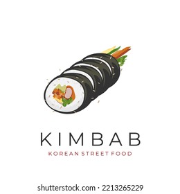 ​​ hausgemachte Kimbap-Rolle, Vektorgrafik-Logo