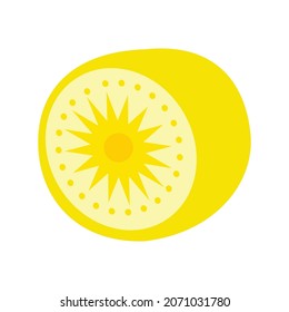 The sliced kiwi fruit comes with a vector illustration.