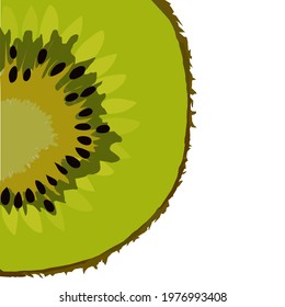 Sliced Kiwi Fruit Isolated on White Background. Vector Illustration
