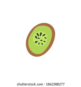 Sliced kiwi peace - fruit element. Vector illustration design.