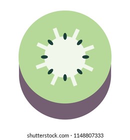 sliced kiwi vector illustration in gradient design