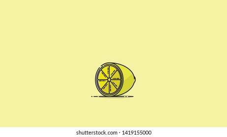 sliced lemon fruit flat design vector illustration
