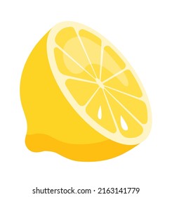 Sliced Lemon fruit. Vector illustration
