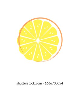 Sliced lemon illustration for logo, icon, packaging, background and more.