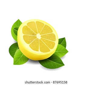 Sliced Lemon Isolated on white