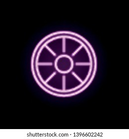 sliced lemon neon icon. Elements of restaurant set. Simple icon for websites, web design, mobile app, info graphics
