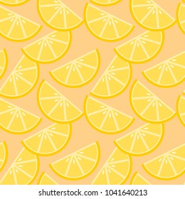 Sliced lemon seamless pattern vector. Hello Summer and freshness concept.