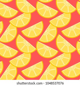 Sliced lemon seamless pattern vector. Hello Summer and freshness concept.