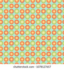 Sliced lemon seamless pattern vector. Hello Summer and freshness concept.