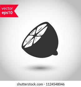 Sliced lemon vector icon. Citrus flat sign design. EPS 10