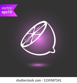 Sliced lemon vector icon. Citrus sign design. EPS 10 flat symbol