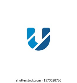 Sliced Letter U logo / icon design