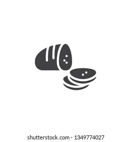 Sliced loaf of bread vector icon. filled flat sign for mobile concept and web design. Bread slices glyph icon. Food symbol, logo illustration. Pixel perfect vector graphics