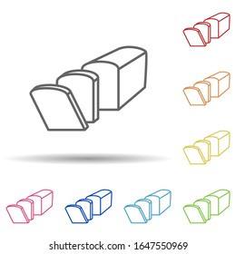 Sliced Loaves of bread in multi color style icon. Simple thin line, outline vector of food icons for ui and ux, website or mobile application