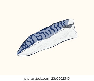 Sliced Mackerel fillet top view