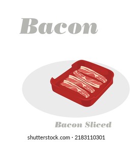 Sliced ​​bacons are the main vegetable in Shabu-shabu. vector illustration in design