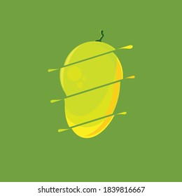 Sliced Mango Flat Design Vector