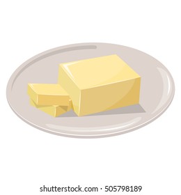 Sliced Margarine block  Baking ingredient butter margarine stick  eps 10