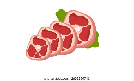 Cortes deliciosos de carne de porco, carne de boi ou cordeiro para a sua inspiração da receita