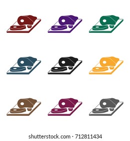 Sliced meat on the cutting board icon in black style isolated on white background. Pub symbol stock vector illustration.