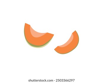 Sliced Melon Vector, Juicy Fruit Icon, Sweet and Ripe Melon Illustration, Healthy Food, Summer Delights, Refreshing, Nutritious, Delicious Fruit Imagery, Tropical, Fresh, Vibrant, Summer Refreshment