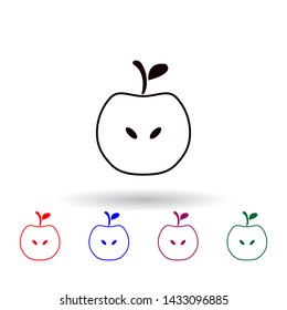 sliced ??apple multi color icon. Elements of farm set. Simple icon for websites, web design, mobile app, info graphics