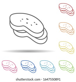 Sliced ??Bread in multi color style icon. Simple thin line, outline vector of food icons for ui and ux, website or mobile application