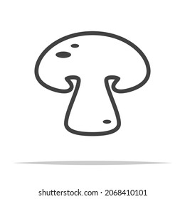 Icono de hongo en rodajas, vector transparente, ilustración aislada