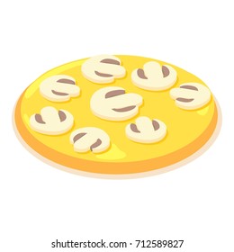 Sliced mushrooms icon. Isometric illustration of sliced mushrooms vector icon for web