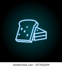 sliced ??bread neon icon. Elements of Food set. Simple icon for websites, web design, mobile app, info graphics