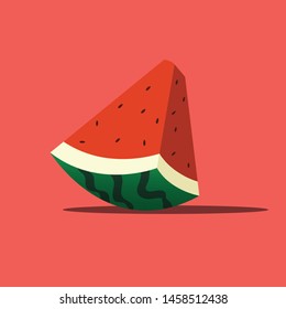 Sliced ​​watermelon on a red background