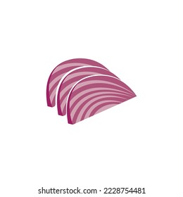 sliced ​​red onion color vector illustration design element
