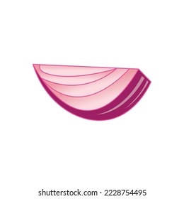sliced ​​red onion color vector illustration design element
