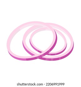 Sliced Onion Rings Flat Vector Illustration Clipart Isolated On White Background