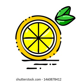 Sliced orange color vector icon on white background