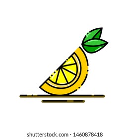Sliced orange color vector icon on white background