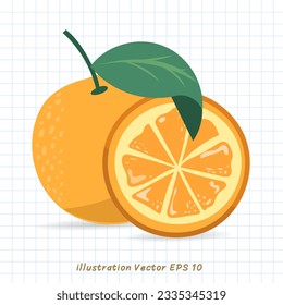 Sliced orange fruit ,Flat Modern design ,Vector illustration EPS 10