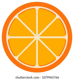 Sliced of orange fruit icon in a flat style isolated on white background. vector illustration.