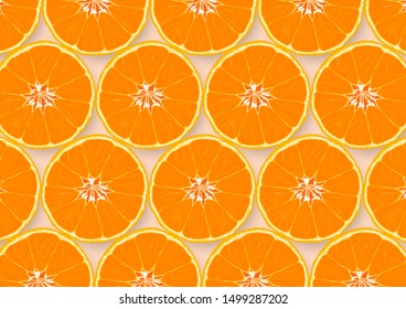 Sliced orange fruits texture abstract background vector illustration