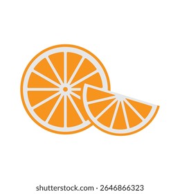 Sliced Orange Illustration Highlighting Freshness and Citrus Details