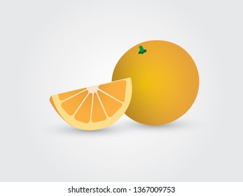 An sliced orange on white background vector illustration