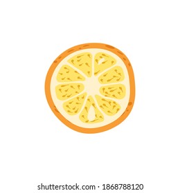 Sliced orange peace - fruit element. Vector illustration design.